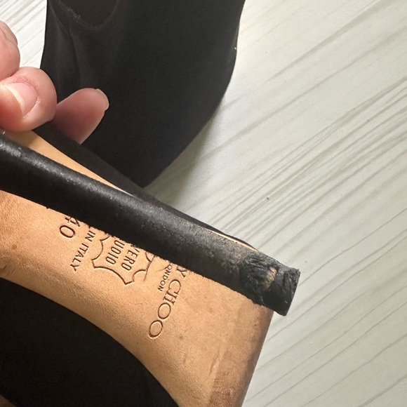 Jimmy Choo Suede Open-Toed Bootie - Picture 5 of 9